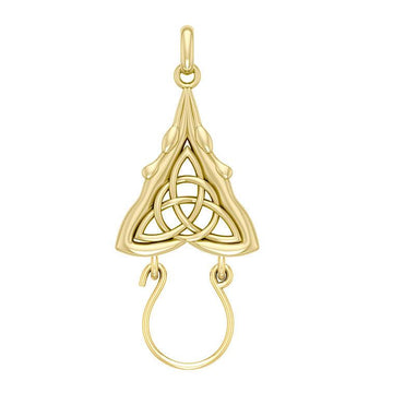 Goddess and Celtic Solid Gold Charm Holder Pendant GPD5086 - Jewelry